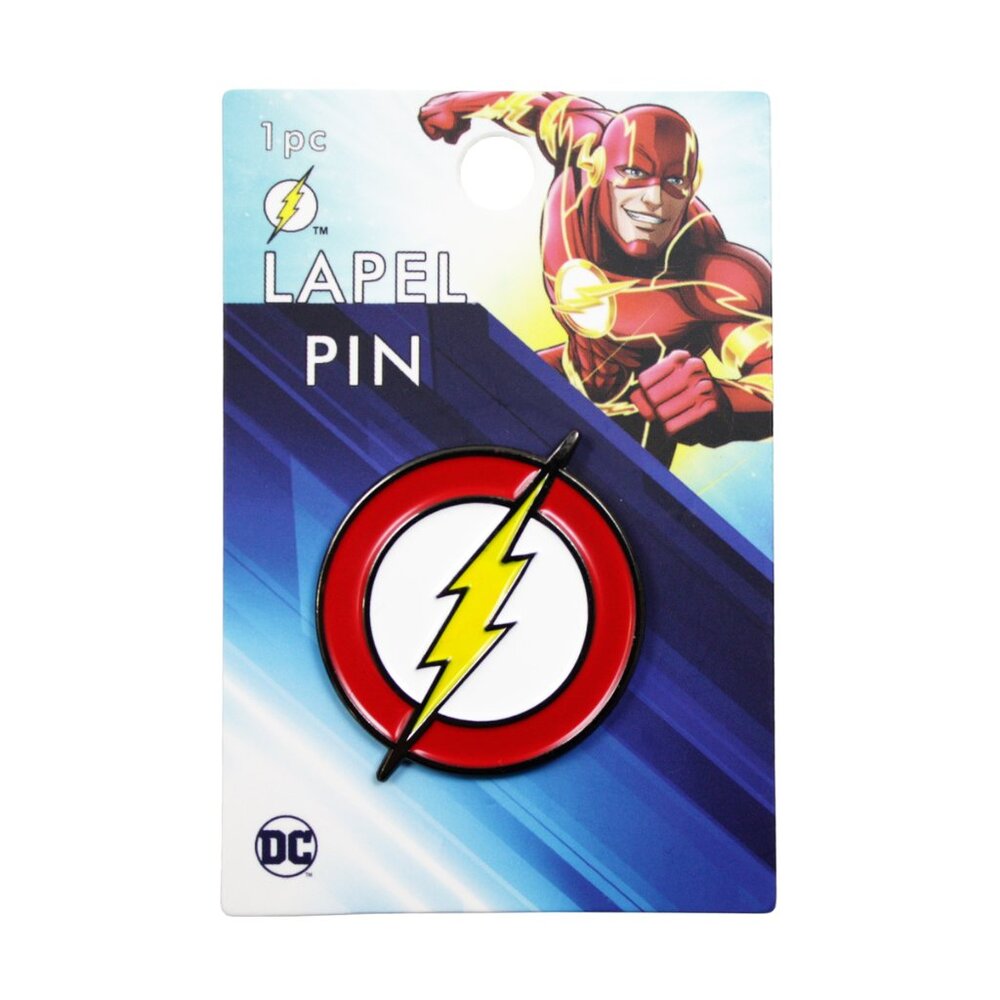 Flash Enamel Pin - Bolt Logo - DC Comic Book Super Hero Symbol Apparel Gift NWT